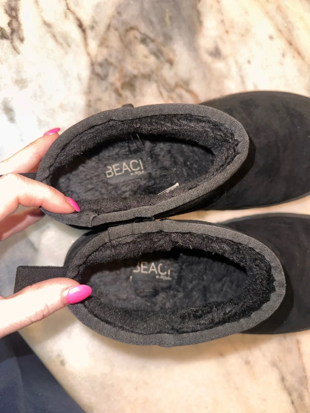 Beach by Matisse Black Suede Slip-On Ankle Slippers Boots Booties